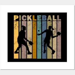 Pickleball Vintage Distressed Retro Players Posters and Art